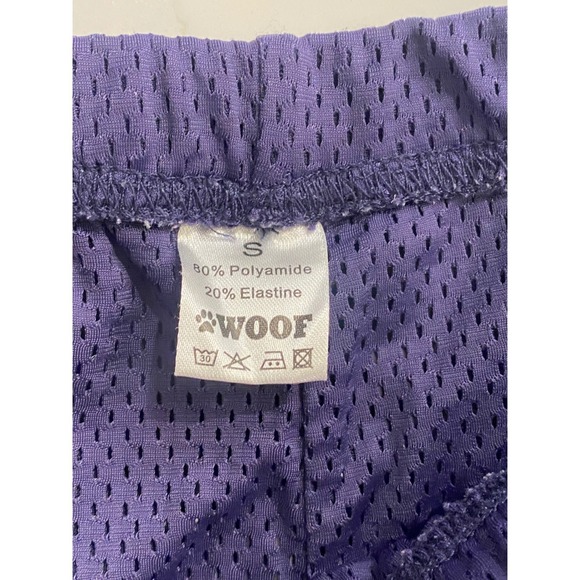 WOOF Mesh Athletic Shorts Deep Purple Drawstring Pockets Size S - Picture 3 of 4